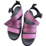 Dr. Martens  Women 9 Purple Leather Platform Sandals Buckle Ankle Strap Photo 0