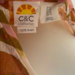 C&C California linen Gold and Pink Relaxed Short Sleeve Blouse Photo 1