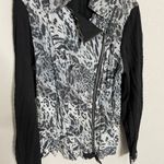 Alberto Makali Albert Makali Mixed Media Animal Print Moto Jacket Medium Photo 5