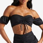 Shoe Dazzle Puff Sleeve Crop Top Size S NWT. Photo 0