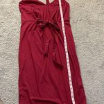 SheIn  Midi Berry Red V-Neck Tank Dress Front Tie | Size Medium Photo 12