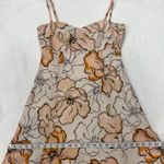 Amalie Floral Print Linen Blend Tea Length Dress Resort Wear Size 6 Orange Photo 7