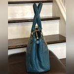 Henri Bendel CARLYLE Caviar Tumbled Teal Leather Satchel Bag with Original Strap Photo 19