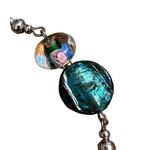 Premier Designs  necklace silver tone glass beads lamp work flowers adjustable 36 Photo 1