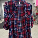 No Boundaries  Red and Blue Plaid Shirt Photo 0