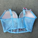 Victoria's Secret Victoria’s Secret 38D Very Sexy Blue Orange Poppy Shine Strap Corset Bra Bustier Photo 2