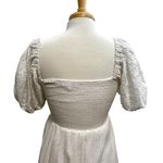 Heartloom Eyelet Puff Sleeve Smocked Tiered Ruffle Mini Dress White size Small Photo 5