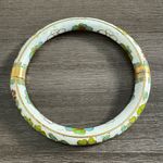 Vintage Chinese White Cloisonne Enamel Flowers Bangle Hinged Bangle Bracelet Photo 1