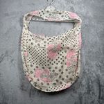 Free People  White Pink Floral Star Polka Dot Lightweight Scarf Bag Reusable Photo 1