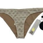 Amuse Society NEW Reversible Cream Nude Beige Floral Eyelet Cheeky Bikini Bottom Photo 0