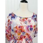 Johnny Was  Summer Days Eyelet Floral Dress Braided‎ Belt Silk Oversized XS Photo 5