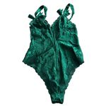 Victoria's Secret Vintage  Green Bodysuit Medium Teddy Lingerie Gold Label Snaps Photo 3