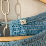 Milk Maid Tradwife Light Blue Long Puff Sleeve Smocked Empire Waist Maxi Dress Size L Photo 4