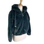 Philosophy  Faux Fur Hooded Jacket Coat Green Size S Boho Photo 3
