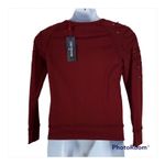 True Religion  NWT Ox Blood Distressed Studded Boyfriend Sweatshirt XS Photo 3