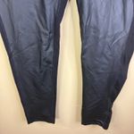 Athleta  High Rise Gleam Faux Leather Front Tight Black Women's Size: M Goth Photo 2