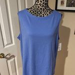 Croft & Barrow Boatneck Tank Top Peri Blue 100% Cotton New Sleeveless New Photo 3