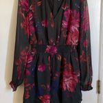Anthropologie  Ali & Jay New Black Floral V-Neck Long Sleeve Romper #MBG Photo 0