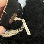 Free People  Cardigan Sweater Jacket Coat Mohair Wool Knit Long Duster Black Tan Photo 5