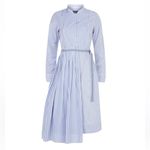 Max Mara weekend Dress striped cotton 4 stand up collar blue white belted pockets Photo 0