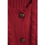 Women's Red Cardigan Sweater‎ Medium Cherry Red Country Grannycore Photo 2