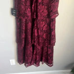 Lulus NEW  Molinetto Burgundy Lace Ruffled Tiered Sleeveless Maxi Dress Photo 8
