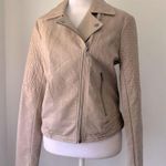 BB Dakota NWT Jack by Hazelnut Cream Faux Leather Full Zip Quilted Jacket Photo 0