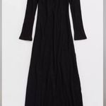 Aerie Ribbed Front Tie Long Sleeve Maxi Dress Photo 3
