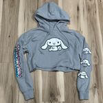 Hello Kitty  Cinnamoroll Grey Cropped Hoodie Women’s Medium Photo 1
