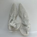 Azalea Wang Opry Stiletto Sock Boots 11 Rhinestone Stretchy White Photo 2
