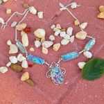 Abalone Sterling Silver Boho Necklace Blue Photo 1