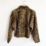 vintage kathleen for sweet herb leopard print 1/4 zip pullover sweater jacket Tan Size M Photo 3