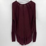 We The Free We The Free People Laguna Waffle Knit Top Burgundy Red Long Sleeves Size Medium Photo 5