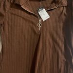 Rue 21 ⭐️ Brown Ribbed Bodysuit w/ Zipper Y2K NWT Photo 2