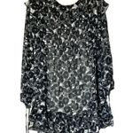 Free People NEW These Dreams Black Floral mini Long Sleeve Dress Size Small Photo 4
