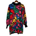 Farm Rio Anthropologie TROPICAL GARDEN SWEATER MIDI mock neck DRESS size large Photo 1