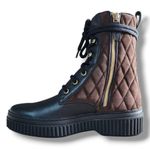 Tod's  Diamond Quilted Lace-up Boot In Black Multi Size 34.5 (US 4.5) Photo 10