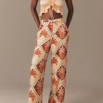 Farm Rio NWT  Pineapple Satin Wide-Leg Pants, Size M Photo 11