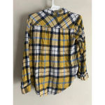 Aerie women’s button up Flannel shirt top Plaid size Small S Yellow Photo 1