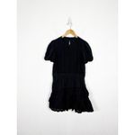 ZARA  Black Eyelet Ruffle Mini Dress Size Large Cotton Boho Whimsygoth Preppy Photo 3