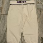 Nike NWOT  women's small white/purple capri yoga drifit jogger sweatpants Photo 2