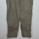 James Perse  Utility Pant Large Green Cropped Drawstring Waist Casual Relaxed Fit Photo 4