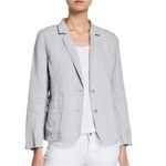 Eileen Fisher  grey sparkle lightweight organic linen shaped blazer jacket C25 Photo 2