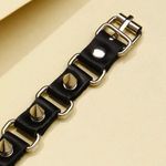 Unisex Spike Decor Leather Bracelet Photo 1