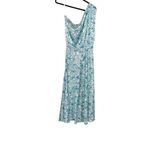 Princess Polly  Blue White Floral Front Slit Demure One Shoulder Maxi Dress Med. Photo 6