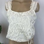 Anthropologie  Moth Ivory Crochet Lace Sleeveless Top S Photo 1
