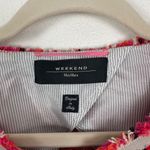 Weekend Max Mara Woman's 6 Pink Tweed Fringe Striped Classic Blazer Jacket Photo 1