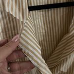Oscar de la Renta  Expressions Cream Striped Blouse Size 12 Photo 3