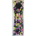 Johnny Was  Black Floral Cassia Cotton Maxi Dress L Vibrant Garden Tea Party Flow Photo 4