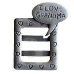 Signed JJ Framed “I love Grandma” Pin Silver Photo 0